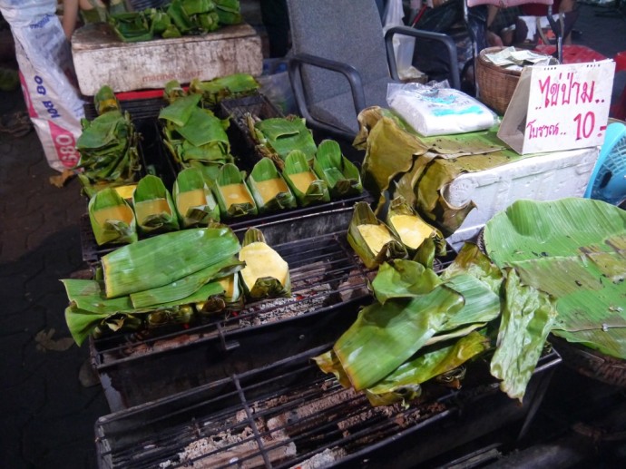 Omelette In Banana Leaves At Chiang Mai Sunday Night Market