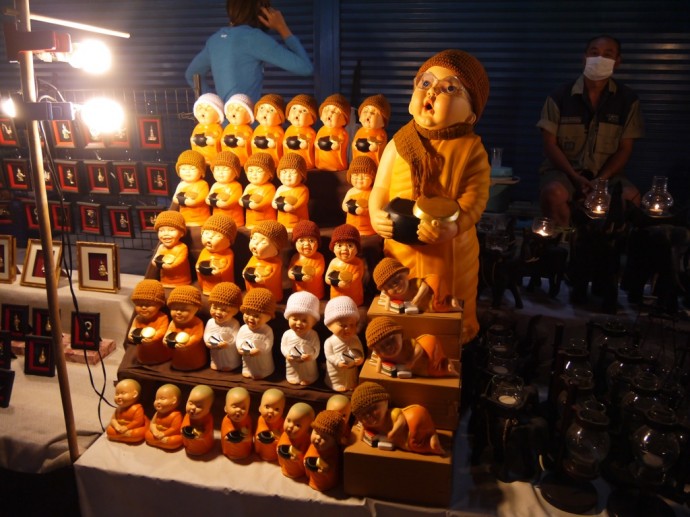 Miniature Monks At Chiang Mai Walking Street Market