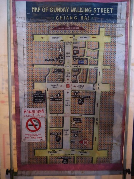 Chiang Mai Sunday Night Walking Street Market Map Chiang Mai Sunday Night Walking Street Market Map