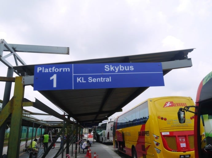 Air Asia Skybus Bus Stop At KL LCCT Airport Air Asia Skybus Bus Stop At KL LCCT Airport