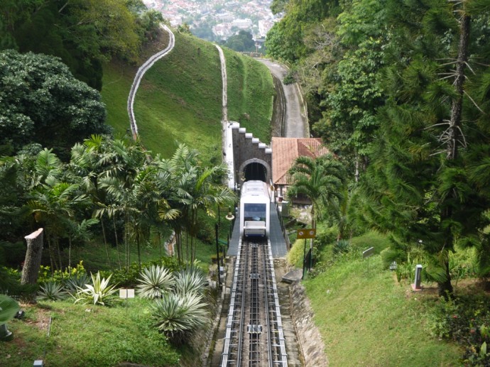 Funicular Train At Penang Hill, Malaysia