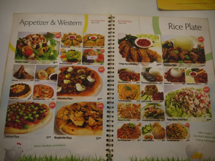 Menu At Loving Hut, Surabaya