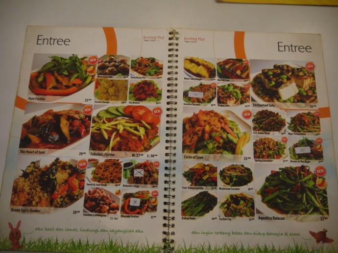 Menu At Loving Hut, Surabaya