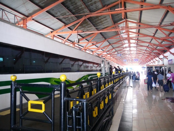 Jakarta Train About To Leave Surabaya Pasarturi Station