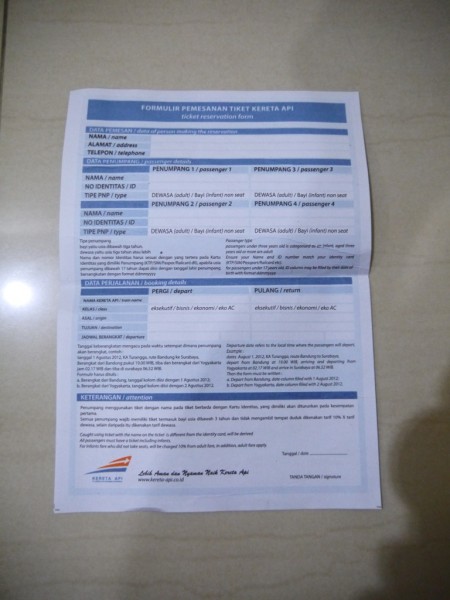 Ticket Reservation Form