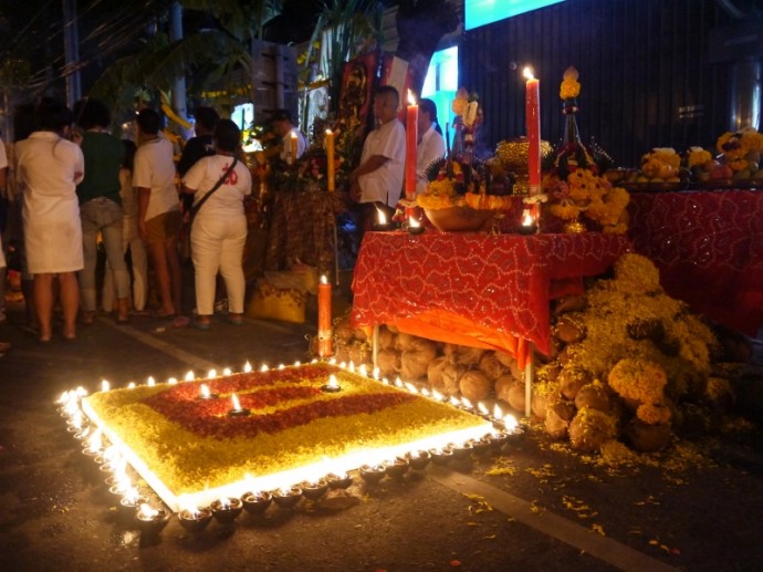 Candles At Hindu Shrine In Bangkok