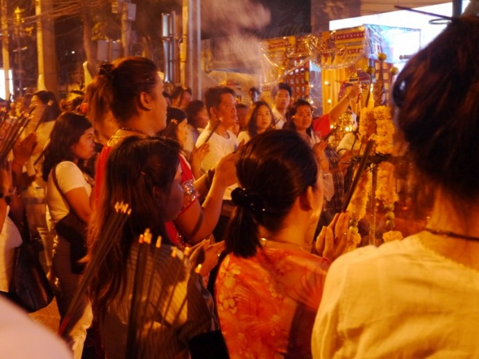 People Praying At Navaratri Hindu Festival, Bangkok