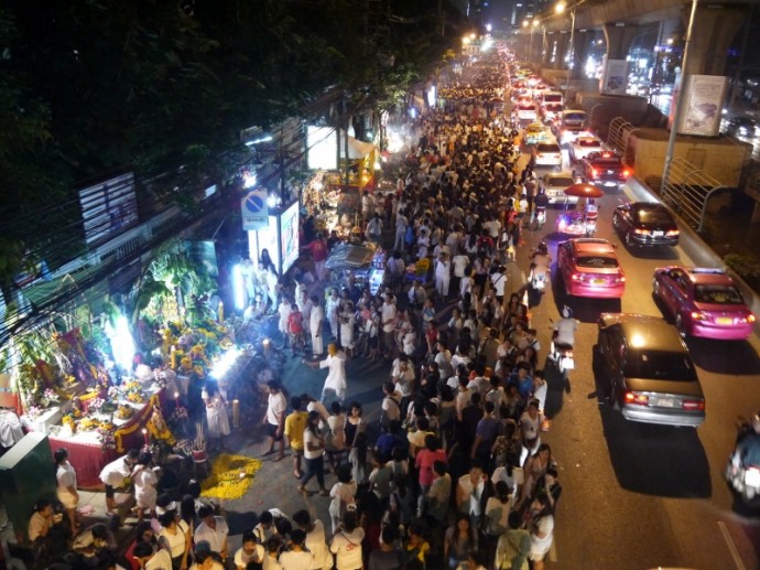 Crowds On Sathorn Road