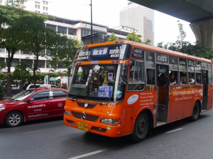 The No. 77 Bus On Silom Road The No. 77 Bus On Silom Road