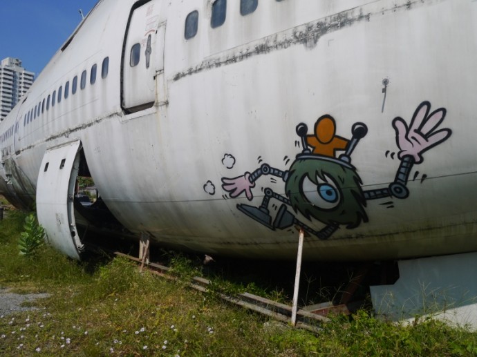 Street Art On An Abandoned 747 Plane
