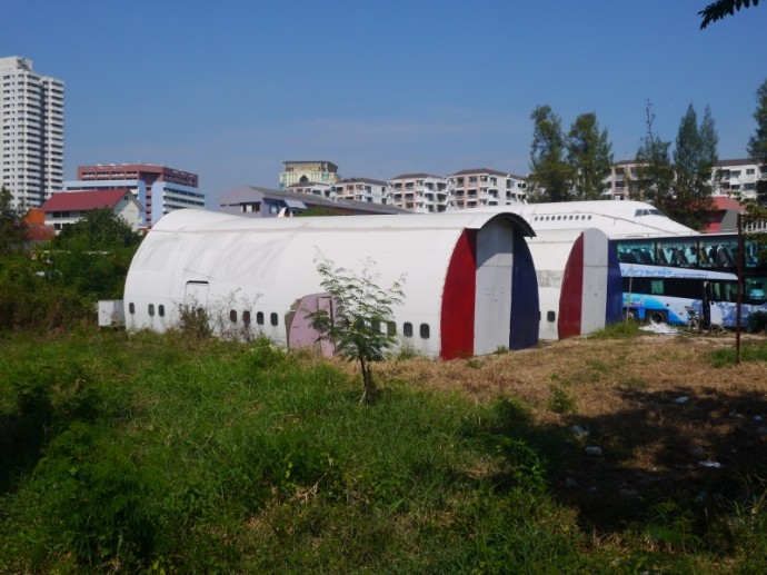 Back Of 747 Converted To Sheds