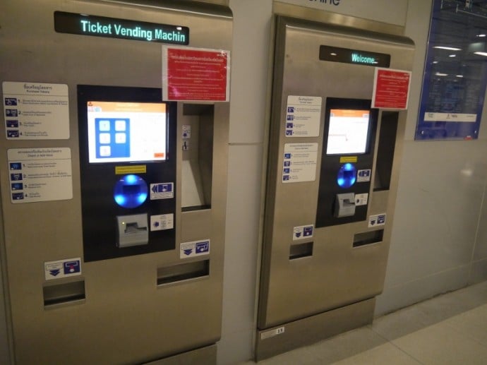 Ticket Machines at Suvarnabhumi Airport Train Station