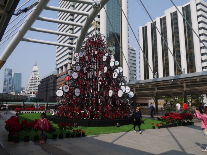 Bangkok Christmas Tree Made From Bikes - Amazing