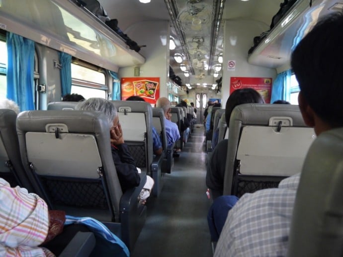 2nd Class Train Carriage From Bangkok To Chiang Mai