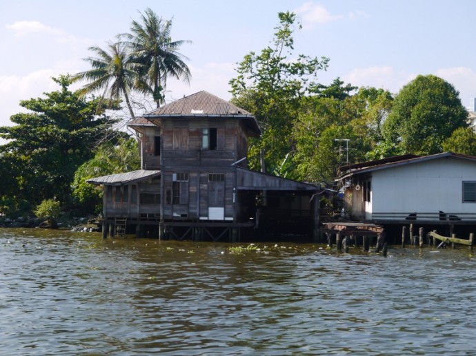 Old Wooden House On Chao Phraya River, Bangkok