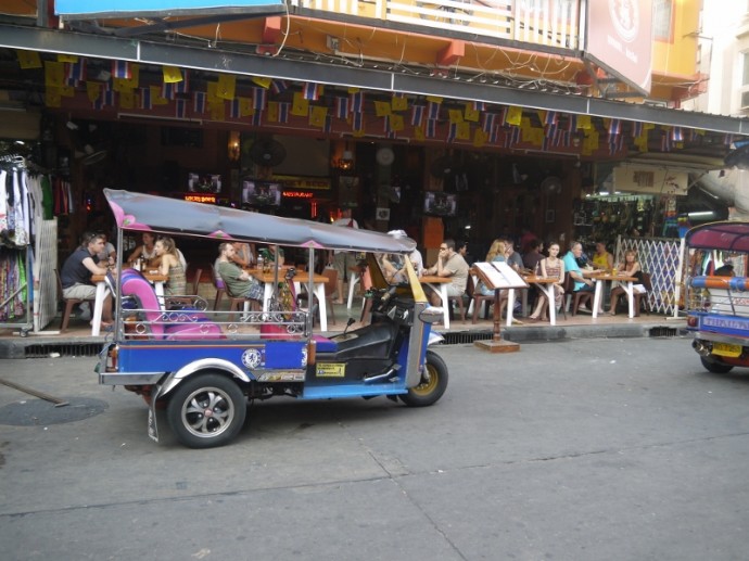 Tuk Tuk Outside Bar On Khao San Road