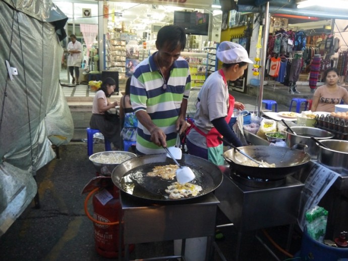 A Popular Pad Thai Stall At Hua Hin Market