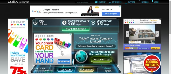 Wifi Speed Test At Tira Tiraa Condo, Hua Hin