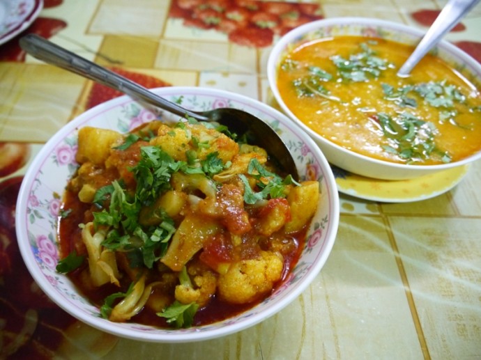 Aloo Gobi And Tarka Dal At Bombay Palace, Silom, Bangkok