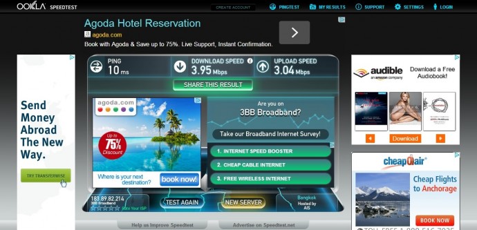 Internet Speed Test At Maneerote Hotel, Surin