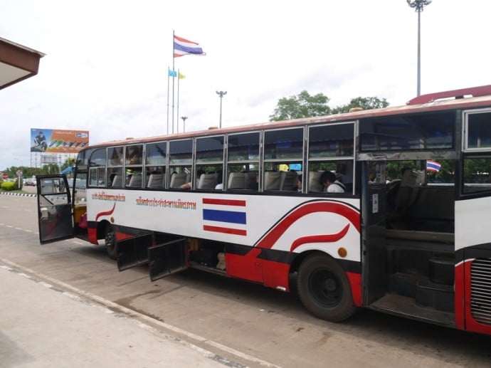 Our Bus Across The Thai-Lao Friendship Bridge