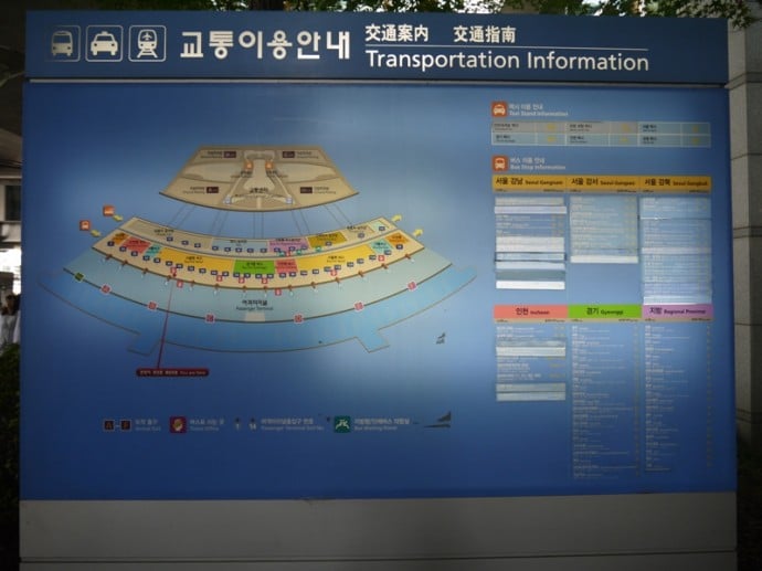 Transport Information Board At Incheon International Airport, Seoul