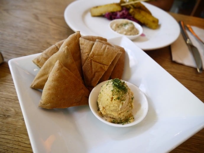 Hummus & Pita Bread At Life Cafe, Hong Kong