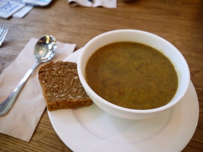 Dhal With Sunflower Seed Bread At Life Cafe, Hong Kong