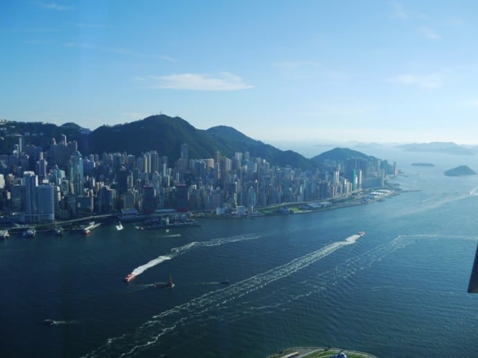 Looking Across Victoria Harbour To Hong Kong Island