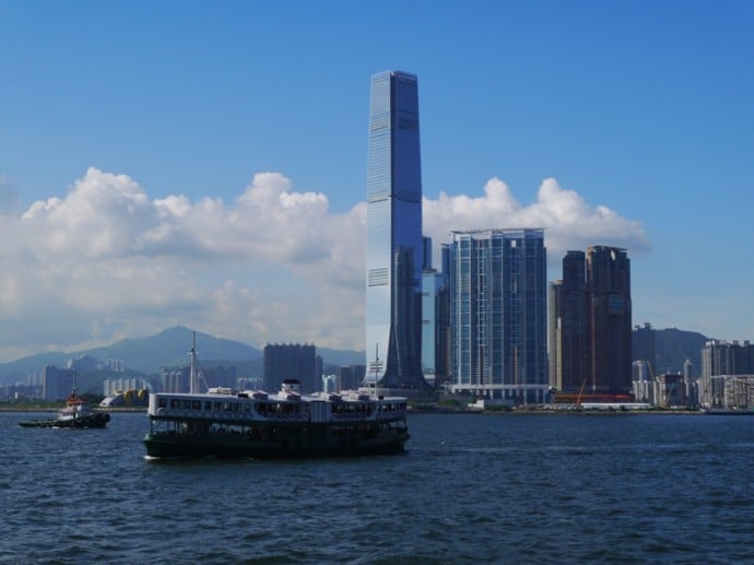 View From Star Ferry Crossing From Hong Kong Island To Kowloon