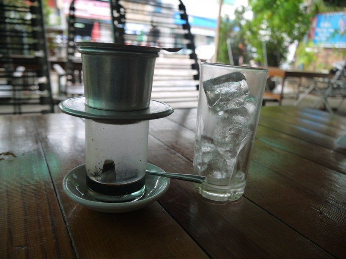 Vietnamese Iced Coffee At Vegetarian In The Golden Age, Vientiane