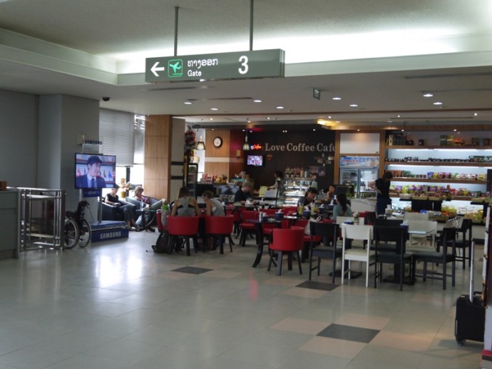 Cafe In Departure Lounge At Vientiane Airport