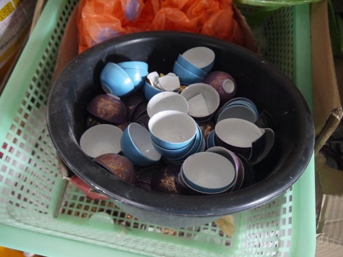 Chinese Tea Cups Used In Design Of Thai Temple