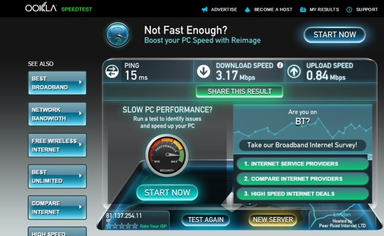 Wifi Speed Test At 73 Suites Apart Hotel, Bayswater, London