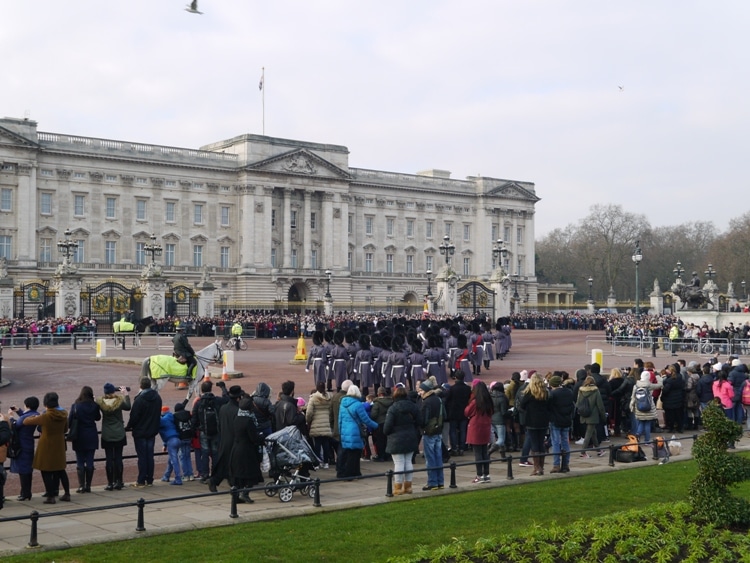 Guards Heading Into Buckingham Palace