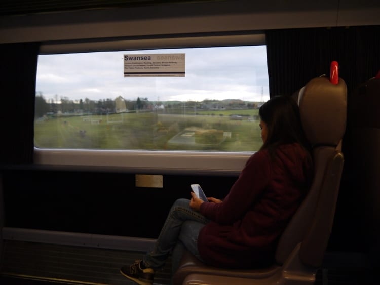 Miu Relaxing On The London To Swansea Train