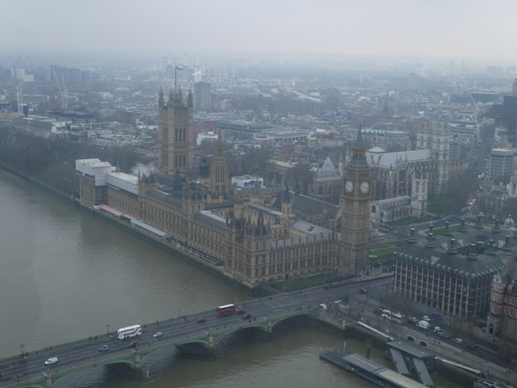 View From The London Eye - Big Ben & The Houses Of Parliament