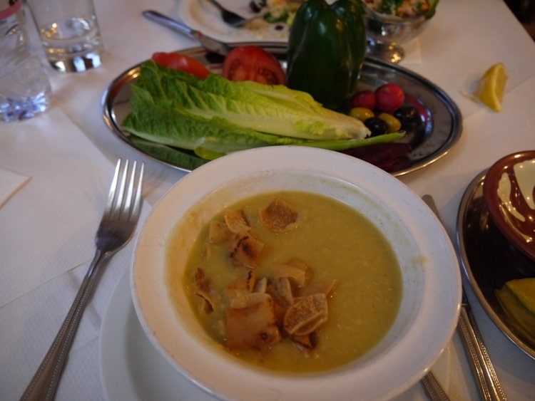 Lentil Soup With Pitta Bread Croutons At Al-Shami Lebanese Restaurant, Oxford