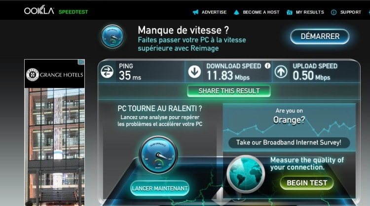 Wifi Speed Test At Hotel Darcet, Paris