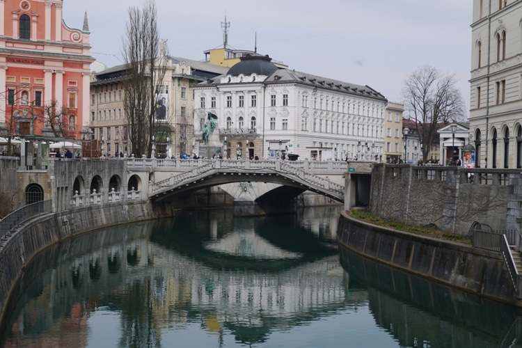Space Invader, Triple Bridge, Ljubljana, Slovenia