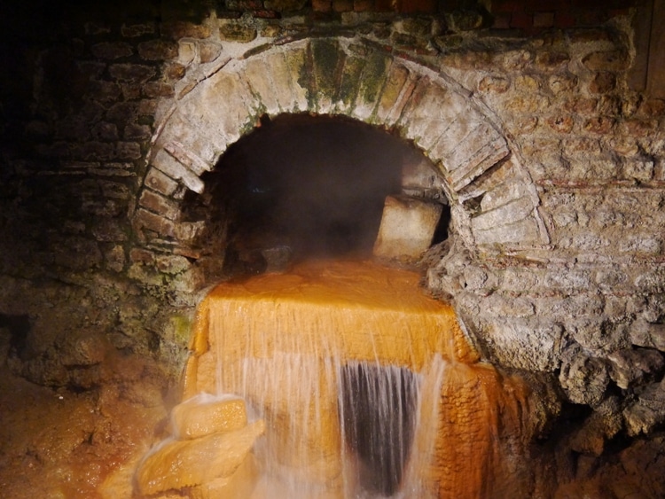 The Sacred Spring Overflow At Roman Baths