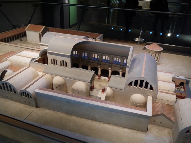 Model Of The Baths, Temple & Spring From Around 4AD