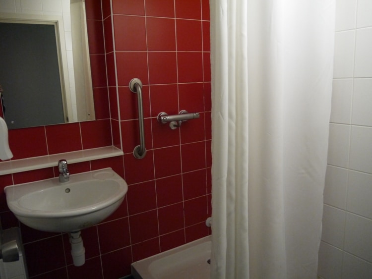 Bathroom With Shower At Brighton Seafront Travelodge