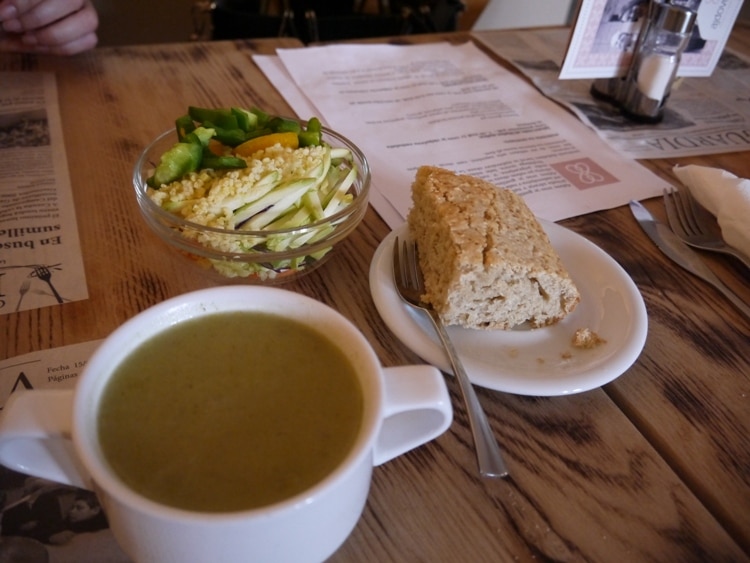 Leek Soup, Salad & Coconut Cake At Ajdovo Zrno, Ljubljana