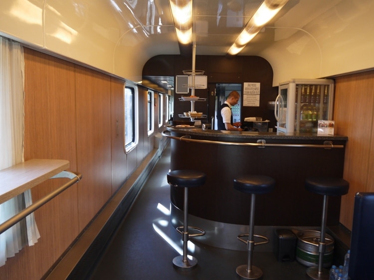 Restaurant Carriage On The Bratislava To Budapest Train