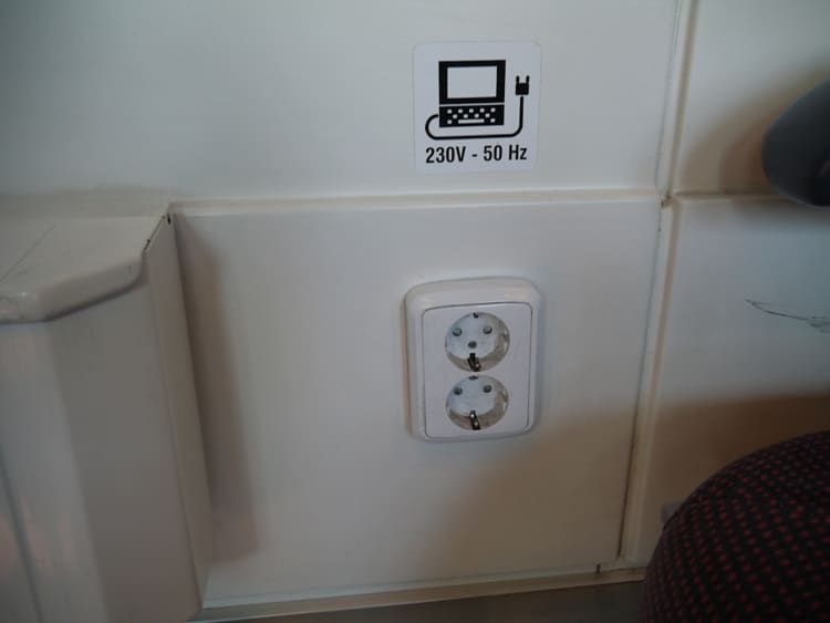 Power Points In First Class Carriage On The Bratislava To Budapest Train