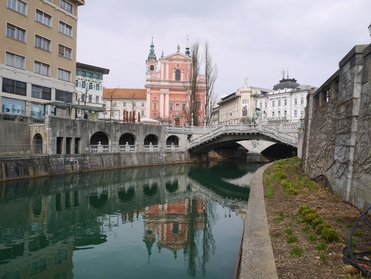 Ljubljanica River Near Ljubljana Town Square