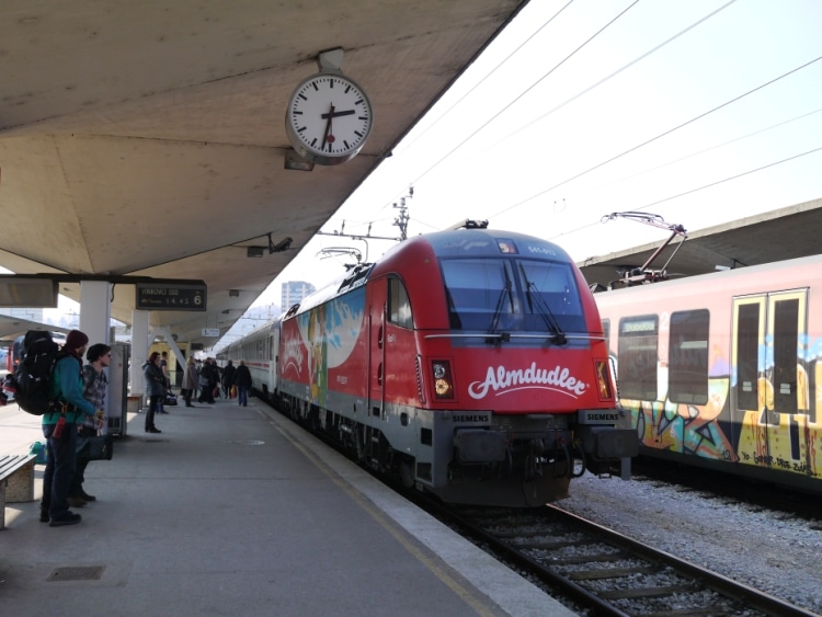 Our Train To Zagreb Arrives At Ljubljana Station
