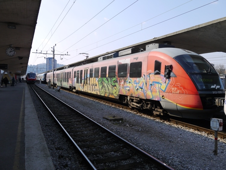 Trains Covered In Graffiti, Ljubljana