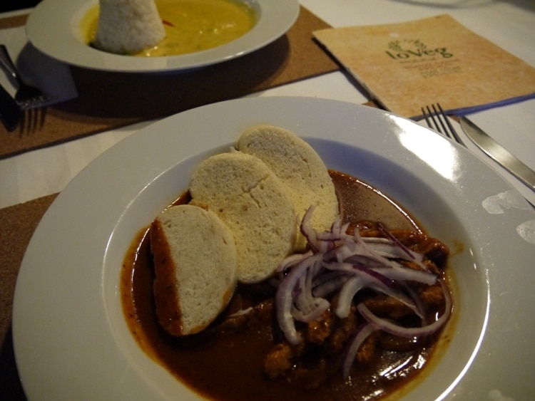 Goulash & Dumplings At LoVeg Vegan Restaurant, Prague